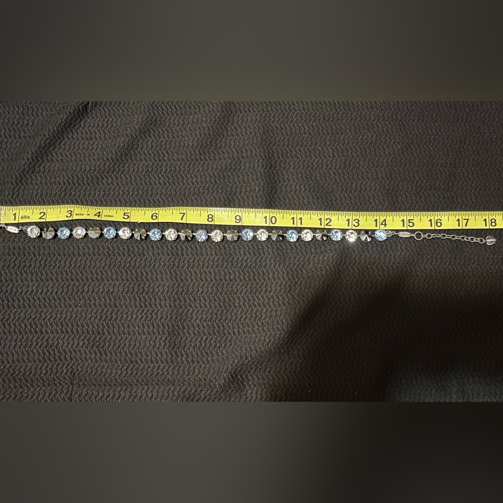 SABIKA CLASSICS CHOKER. CLEAR, BLUE AND BLACK SWAROVSKI CRYSTALS NEW! - Picture 2 of 7